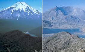 Mt. St. Helens before and after