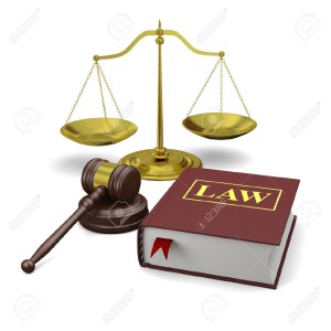 scale, gavel and law book